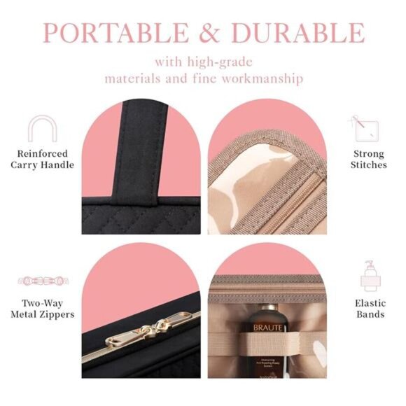 Hanging Toiletry Bag Waterproof Travel Makeup Organizer for Women and Men - Picture 6 of 7